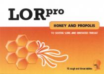 LORPRO LOR PRO LORPRO HONEY AND PROPOLIS TO SOOTHE SORE IRRITATED THROAT 16 COUGH THROAT TABLETSTABLETS