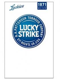 LUCKYSTRIKE PATTERSON LUCKIES LUCKY STRIKE 1871 PREMIUM BLUE R.A. PATTERSON TOBACCO COMPANY EST. RICHD VA. USARICH'D USA