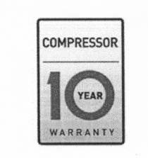 COMPRESSOR 10 YEAR WARRANTYWARRANTY