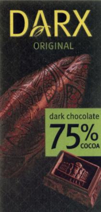 DARX DARX ORIGINAL DARK CHOCOLATE 75% COCOACOCOA