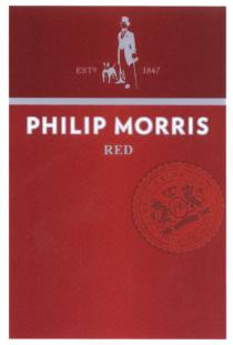 PM PHILIP MORRIS RED FINEST SELECTION HIGH QUALITY ESTD. 18471847
