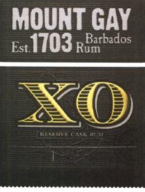 MOUNTGAY MOUNT GAY BARBADOS RUM XO RESERVE CASK RUM EST. 17031703