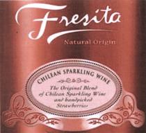 FRESITA FRESITA NATURAL ORIGIN CHILEAN SPARKLING WINE THE ORIGINAL BLEND OF CHILEAN SPARKLING WINE AND HANDPICKED STRAWBERRIESSTRAWBERRIES