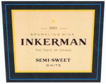 INKERMAN SEMISWEET INKERMAN SPARKLING WINE THE TASTE OF CRIMEA WHITE SEMI-SWEET SINCE 1961 CRIMEA