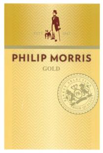 PM PHILIP MORRIS GOLD FINEST SELECTION HIGH QUALITY ESTD. 18471847