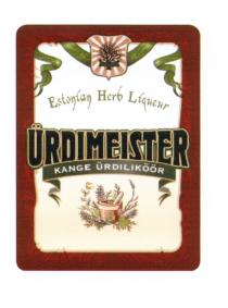 URDIMEISTER KANGE URDILIKOOR URDIMEISTER ESTONIAN HERB LIQUEUR KANGE URDILIKOOR