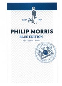 MORRIS PHILIPMORRIS PM PHILIP MORRIS BLUE EDITION RECESSED FILTER FINEST SELECTION HIGH QUALITY ESTD 18471847