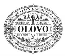OLOVO MSC OLOVO INSPIRED BY ORIGINAL RED ARMY UNIFORM QUALITY GARMENTS REGISTERED TRADEMARKTRADEMARK
