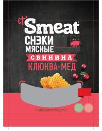 ITSMEAT СНЭКИ МЯСНЫЕ СВИНИНА КЛЮКВА - МЕД СДЕЛАНО В РОССИИ ITSMEAT SMEAT СНЕКИ МЁД ITSMEAT SMEAT MEAT ITSIT'SMEAT МEД IT'S