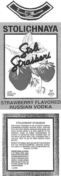 STOLICHNAYA STOLI STRASBERI СПИ STRAWBERRY FLAVORED RUSSIAN VODKA