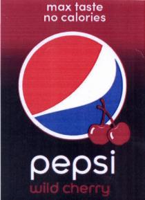 PEPSI WILD CHERRY MAX TASTE NO CALORIES PEPSI