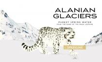 ALANIAN GLACIERS PUREST SPRING WATER FROM THE HOME OF THE SNOW LEOPARD SPARKLING ALANIAN