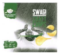 SWAG CRAFT CHIPS SOUR CREAM & ONION REAL TASTE ONLY NATURAL POTATOES SELECTED SPICES EXTRA CRISPY SWAG