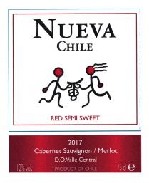 NUEVA CHILE RED SEMI SWEET CABERNET SAUVIGNON MERLOT D.O. VALLE CENTRAL PRODUCT OF CHILE 20172017