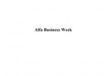 ALFA BUSINESS WEEKWEEK