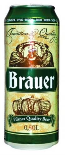 BRAUER TRADITION & QUALITY PILSNER QUALITY BEER CERVEZA PIVO BIRRA BIER BEER SORSOR