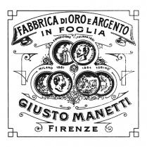 FABBRICA DI ORO E ARGENTO IN FOGLIA GIUSTO MANETTI ESPOSIZIONE ITALIANA 1861 MILANO 1881 TORINO 18841884