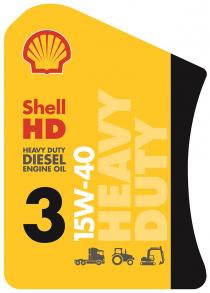 SHELL HD HEAVY DUTY DIESEL ENGINE OIL 3 15W-4015W-40