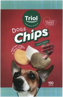 TRIOL DOGS CHIPS ЖЕВАТЕЛЬНЫЕ ЛАКОМСТВА ЕЩЕ БОЛЬШЕ ЛЮБВИ К ХОЗЯИНУ ЧИСТИМ ЗУБКИ И ХРУСТИМ ГОВЯДИНАГОВЯДИНА