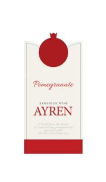 POMEGRANATE ARMENIAN WINE AYREN MADE FROM THE FRUITS OF NATURAL RIPE POMEGRANATE RIPENED UNDER THE HOT ARMENIAN SUN