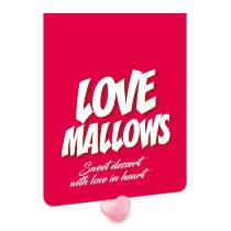 LOVE MALLOWS SWEET DESSERT WITH LOVE IN HEARTHEART