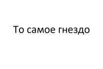 ТО САМОЕ ГНЕЗДОГНЕЗДО