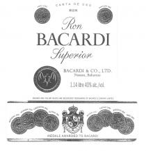 CARTA DE ORO RUM RON BACARDI SUPERIOR