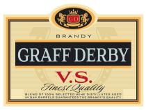 GD GRAFF DERBY V.S. FINEST QUALITY SINCE 1780 YEAR BRANDY BLEND OF 100% SELECTED WINE DISTILLATES AGED IN OAK BARRELS GUARANTEES THE BRANDYS QUALITYBRANDY'S