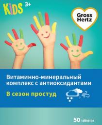 GROSS HERTZ KIDS 3+ ВИТАМИННО-МИНЕРАЛЬНЫЙ КОМПЛЕКС С АНТИОКСИДАНТАМИ В СЕЗОН ПРОСТУД3+ ПРОСТУД