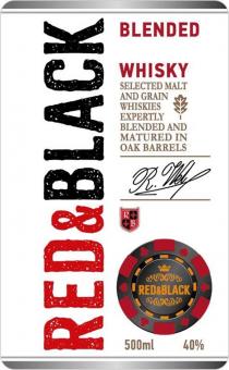 RB RED & BLACK R.WEL SELECTED MALT AND GRAIN WHISKIES EXPERTLY BLENDED AND MATURED IN OAK BARRELS BLENDED WHISKYWHISKY