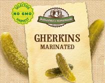 GHERKINS MARINATED BABUSHKAS HOMEMADE DELIGHTS SELECTIVE HARVEST NO GMOBABUSHKA'S GMO