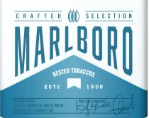 MARLBORO CRAFTED SELECTION RESTED TOBACCOS ESTD 1908 TASTING NOTES LIVELY TOBACCO TASTE WITH BALANCED CHARACTER MASTER BLENDERSBLENDERS