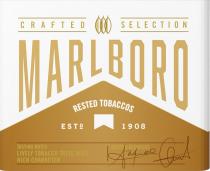 MARLBORO CRAFTED SELECTION RESTED TOBACCOS ESTD 1908 TASTING NOTES LIVELY TOBACCO TASTE WITH BALANCED CHARACTER MASTER BLENDERSBLENDERS