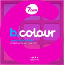 B.COLOUR EYESHADOW PALLETE ПАЛЕТКА ТЕНЕЙ ДЛЯ ГЛАЗ PINK 9 PIGMENTS 7 DAYSDAYS