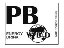 PB WBD ENERGY DRINK WORLDS BEST DRINKS WDWORLD'S WD