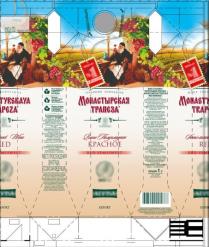 МОНАСТЫРСКАЯ ТРАПЕЗА ТРАДИЦИИ ВИНОДЕЛИЯ MONASTYRSKAYA TRAPEZA WINE TRADITIONS EXPORT ВИНО ПОЛУСЛАДКОЕ КРАСНОЕ RED SEMISWEETSEMISWEET