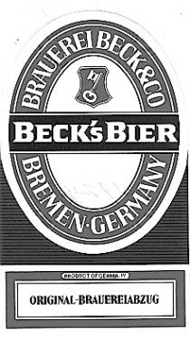 BECKS BESK BIER BREMEN GERMANY BRAUEREI BECK & CO