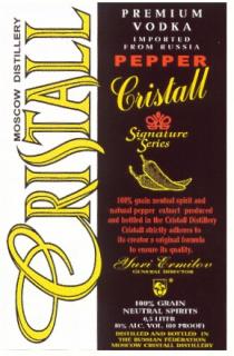 CRISTALL PREMIUM VODKA YURI ERMILOV PEPPER MOSCOW DISTILLERY