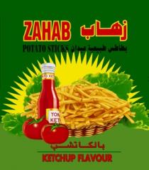 ZAHAB POTATO STICKIS KETCHUP FLAVOUR;زهاب بطاطس طبيعية عيدان بالكاتشب