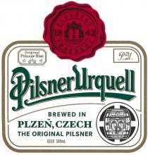 pilsner urquell brewed in plzen, czech the original pilsner plzensky prazdroj 1842