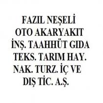 fazil neşeli oto akaryakit inş. taahhüt gida teks. tarim hay. nak. turz. iç ve diş tic. a.ş.