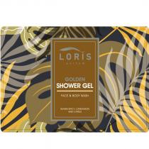 loris parfum golden shower gel face&body wash warm spicy, cinnamon and citrus