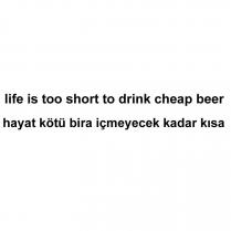 life is too short to drink cheap beer hayat kötü bira içmeyecek kadar kısa