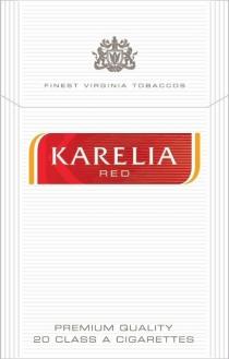finest virginia tobaccos karelia red premium quality 20 class a cigarettes