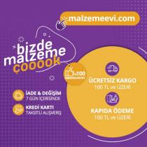 malzemeevi.com bizde malzeme çooook ücretsiz kargo 100tl ve üzeri kapıda ödeme 100 tl ve üzeri