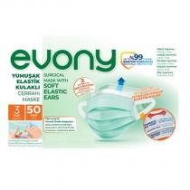 evony yumuşak elastik kulaklı cerrahi maske surgical mask with soft elastic ears 