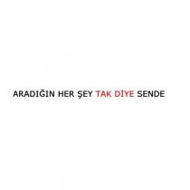 aradığın her şey tak diye sende