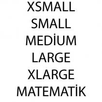 xsmall small medium large xlarge matematik