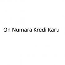 on numara kredi kartı