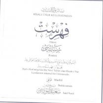 risale-i nur külliyatından fihrist risalesi bediüzzaman